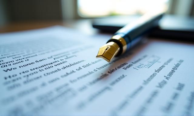 Legal contract with highlighted boilerplate clauses