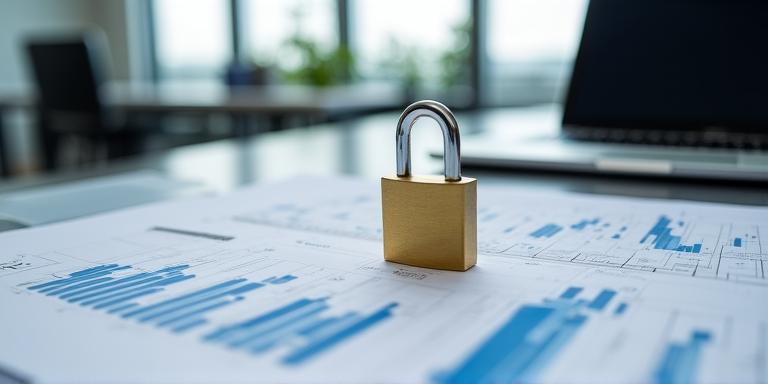 Abstract representation of data protection and digital security