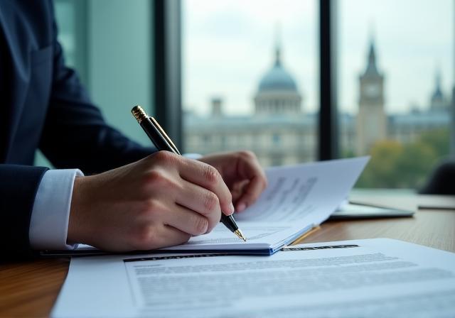 Professional legal consultation in a London office